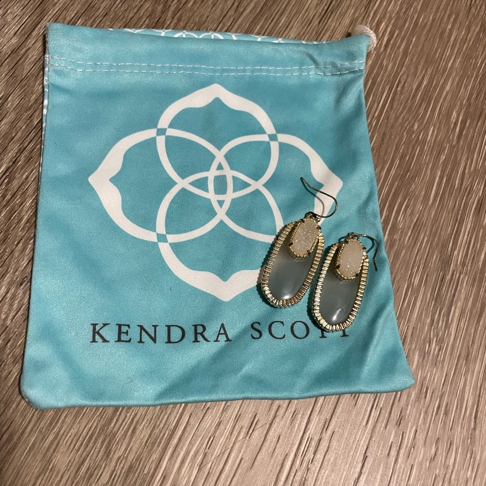 Kendra Scott Gold and Gray Earrings